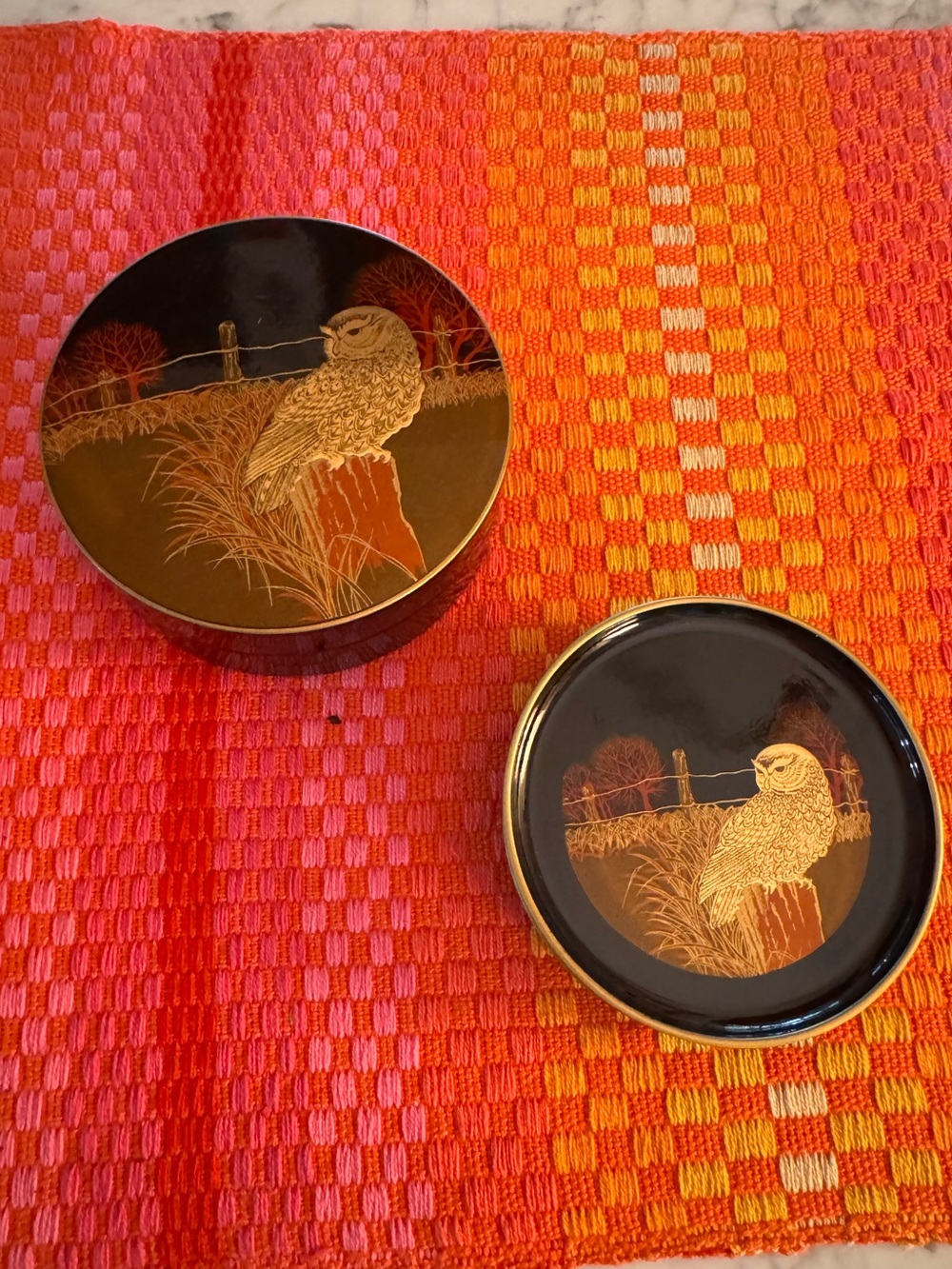 Otagiri owl coaster set, new condition